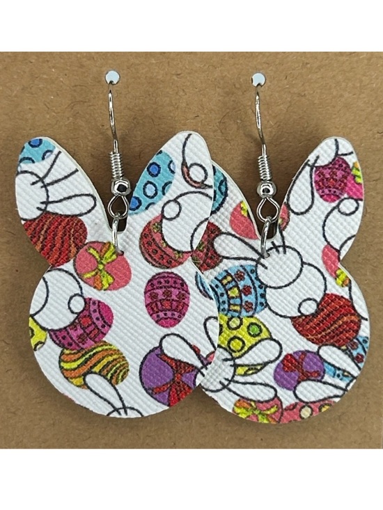 Fashion Jewelry Jewelry - Faux Leather Earrings Bunny Easter Fashion Jewelry